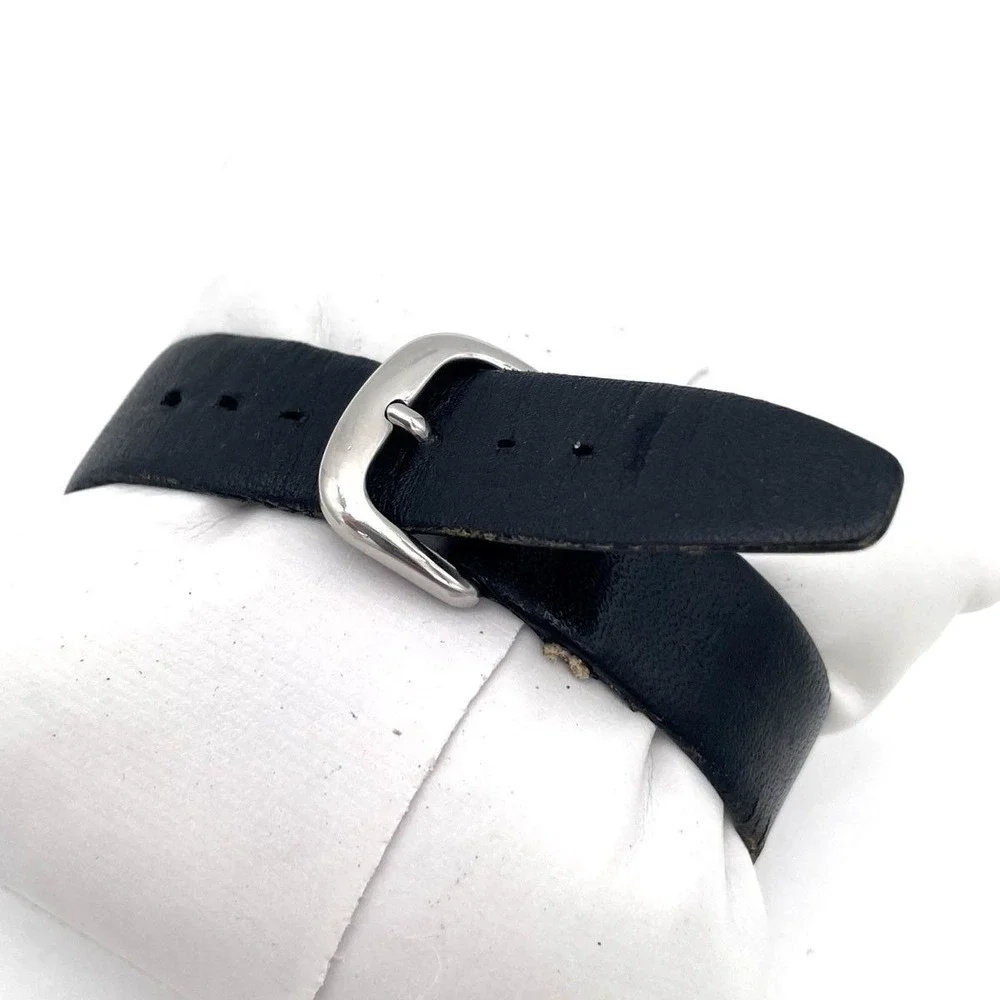 Rimowa Unisex Quartz Watch Silver Suitcase Graphic Dial Black Leather Strap